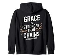 Grace Is Stronger Than Chains 2 Corinthians 12:9 Zip Hoodie