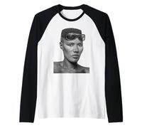 Grace Jones Singer Warm Leatherette Era 1980 Allan Ballard Raglan Baseball Tee