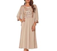 GRACE KARIN Elegant Mother of The Bride Dresses Summer Sleeveless Spaghetti Straps Sparkling Dress Glitter Two-Piece Set Dress Champagne S