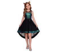 GRACE KARIN Girl's Dresses Kids Sparkling Sequined Mesh Patchwork Party Evening Ball Gown Black 6-7 Years