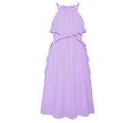 GRACE KARIN Girls Lotus Leaf Decoration Dress A-Line Casual Dress Halter Neck Dress for Holiday Party Purple 10 Years
