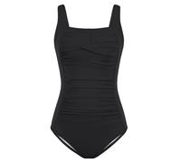 GRACE KARIN Girls One Piece Swimsuit, Solid Color Straps Swimming Costume Beach Swimwear for Kids Black 10-11 Years