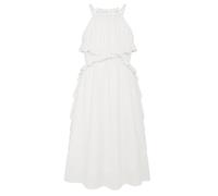 GRACE KARIN Girls Summer A-Line Casual Dress Lotus Leaf Decoration Dress Holiday Beach Birthday Dress White 12 Years