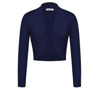 GRACE KARIN Ladies Elegant Navy Cropped Cardigan Boleros Long Sleeves Open Front Shrug for Evening Dress XL