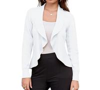 GRACE KARIN Ladies Elegant White Lightweight Cardigan Open Front Boleros Long Sleeve Knit Shrug for Dress XXL