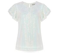 GRACE KARIN Ladies Tops Summer Short Sleeve Blouse Shirts Sequined Birthday Picnic Casual Daily Loose Fit Shirts Blouse White M