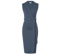 GRACE KARIN Ladies Wrap Gray Blue Dress Sleeveless Office Professinal Work Dress for Evening Party Cocktail Formal Occasion Gray Blue 12