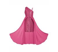 GRACE KARIN Little Girls Princess Chiffon Sequin Dresses Sleeveless Birthday Party Dress for 7-8 Years Old Hot Pink