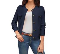 GRACE KARIN Navy Blue Cardigans for Women Ladies Classic Button Crew Neck Knitwear Wedding Guest Cardigan CL309-05/Navy Blue XL