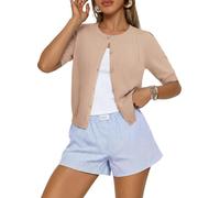GRACE KARIN Short Sleeves Cardigans for Women UK Summer Elegant Crew Neck