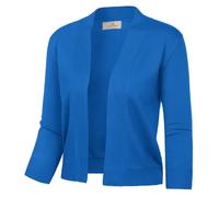 GRACE KARIN Summer Cardigans for Women UK 3/4 Sleeve Loose Open Front Short Cardigans Daily Casual Elastic Shrug Boleros Sky Blue 3XL