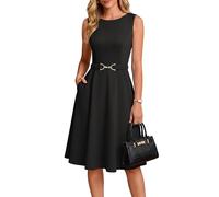 GRACE KARIN Summer Dresses for Women uk Work Ladies Crew Neck A Line Dress
