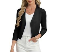 GRACE KARIN Women Cardigan Summer Lightweight 3/4 Sleeve Short Bolero | Casual open front V-neck cardigan. H-shape, medium stretch, perfect over dresses, tops & tanks for all seasons