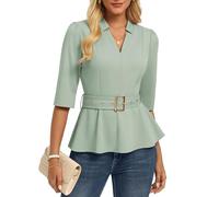 GRACE KARIN Women Peplum Tops V Neck Blouses Going Out Office Work Shirts