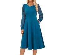 GRACE KARIN Women’s Dresses Plus Size Evening Dress Midi A-Line Casual Formal Cocktail Dresses for Women UK XXL Teal