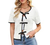 GRACE KARIN Women’s Lightweight Cropped Cardigans for Summer Beach Casual Elegant Cardigan Sweater Shrugs White XXL