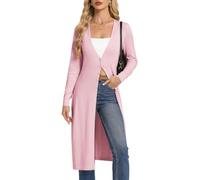 GRACE KARIN Women‘s Long-Sleeve V-Neck Long Cardigan Spring Lightweight Cardigans Blush Pink S