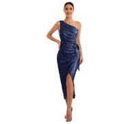 GRACE KARIN Women’s Sequin Cocktail Dress, Sleeveless Glitter Evening Dress for Wedding, Party, Darkblue, XL