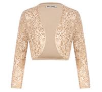 GRACE KARIN Women Sequined Shrug 3/4 Sleeve 50S Chic Shrug Sparkle Glitter Sequin Lace Shrug Champagne Sequin L