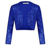 GRACE KARIN Women Vintage Sequined Bolero Sparkle Glitter Sequin Lace Shrug Evening Party Sequin Lace Shrug Classic Blue S