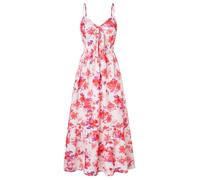 GRACE KARIN Women's 2025 Summer Maxi Dress Floral Tie Front Spaghetti Strap Casual Boho Beach Flowy Sundress with Pockets, White Red Floral, L