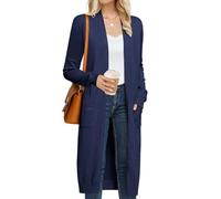 GRACE KARIN Women's 2025 Trendy Long Cardigans Sweater Lightweight Open Front Long Sleeve Maxi Duster Coats with Pockets, Navy Blue, XXL