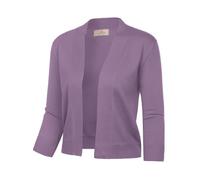 GRACE KARIN Women's 3/4 Sleeve Knit Cropped Cardigan Sweaters Open Front Bolero Shrugs Coat Tops S-3XL, Purple, L