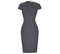GRACE KARIN Women's 50s Vintage Pencil Dress Cap Sleeve Wiggle Dress CL7597, Dark Grey, S