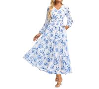 GRACE KARIN Women's A-line Maxi Dress Summer Floral Wedding Guest Dresses