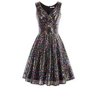 GRACE KARIN Women's A-line Sequin Club Dress Rockabilly Sleeveless Fancy
