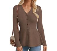 GRACE KARIN Women's A-Line Slim Fit Cardigans Elegant V-Neck Button Down