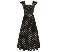 GRACE KARIN Women's A-Line Summer Dress Glitter Party Dress Lightweight Sleeveless Casual Dress with Flutter Sleeves Black S