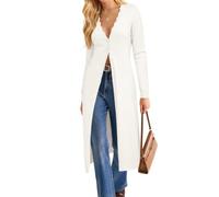 GRACE KARIN Women's Autumn Winter Long Knitted Cardigan Ivory White L