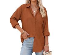 GRACE KARIN Women's Button Down Shirt Long Sleeve Cotton Tops | 100% Cotton,Breathable Soft Texture,Comfort Shoulders,Modern Look,Buttoned Cuffs,Office to Weekend,Machine Washable,Easy Care