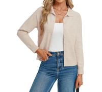 GRACE KARIN Women's Cardigans Button Down Lapel Collar Cropped Cardigan