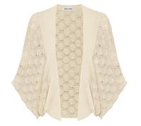 GRACE KARIN Womens Cardigans Elegant Batwing Cardigan Hollow Open Front Coat Going Out Sweater Light Apricot L