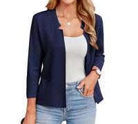 GRACE KARIN Womens Cardigans Summer Elegant Business Outfit Open Front with Pockets Cardigans Spring Tops Vintage S Navy Blue -4