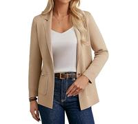 GRACE KARIN Women's Casual Cardigans Notch Lapel Button-up Long Sleeves Knitted Blazer Sweater