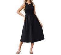 GRACE KARIN Women's Casual Party Dress, Sleeveless Dress with Crew Neck, Flared A-line Dress, black, XXL