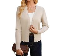 GRACE KARIN Womens Casual V-Neck Cardigan Long Sleeve Button Down Open Front Sweater for Party Daily CL273-04/Apricot XL