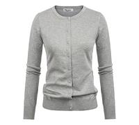 GRACE KARIN Women's Classic Long Sleeve Knit Cardigan Sweaters Casual Open Front Button Down Cardigan S-3XL, Gray, M