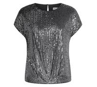 GRACE KARIN Women's Crew Neck Sequins Tops Cap Sleeves Sparkle Glitter Top | Twist Front Tops, Going Out Evening Tops, Lined Solid Color Shirt, Fashion Sequin Party Bluse