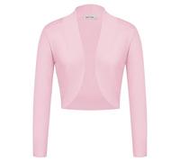 GRACE KARIN Women's Cropped Boleros Shrugs Long Sleeves Open Front Cardigan Sweater L Pink