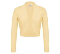 GRACE KARIN Women's Cropped Boleros Shrugs Long Sleeves Open Front Cardigan Sweater S Yellow