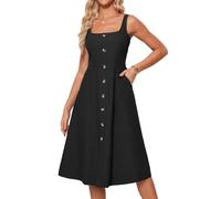 GRACE KARIN Women's High Waist Suspender Dress Casual T-Shirt Dress for Work Office Black XL
