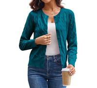 Grace Karin Women's Lightweight Long Sleeve Button Down Round Neck Cardigan | Long Sleeve Button Down Sweaters, Crewneck Versatile Layering Cardigans, Fall Winter Outfits for Teacher Business Casual