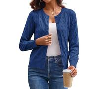 Grace Karin Women's Lightweight Long Sleeve Button Down Round Neck Cardigan | Long Sleeve Button Down Sweaters, Crewneck Versatile Layering Cardigans, Fall Winter Outfits for Teacher Business Casual