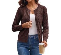 Grace Karin Women's Lightweight Long Sleeve Button Down Round Neck Cardigan | Long Sleeve Button Down Sweaters, Crewneck Versatile Layering Cardigans, Fall Winter Outfits for Teacher Business Casual