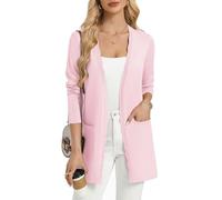 GRACE KARIN Womens Long Cardigans, Summer V Neck Cardigan with Pockets | Slim-fit, thigh-length. Open front with wavy trim, medium stretch. Versatile over dresses, tops & tanks for all seasons