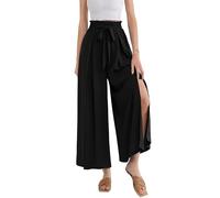GRACE KARIN Womens Palazzo Pants with Pockets Wide Casual Split Flowy Leg Ankle Pants Black S